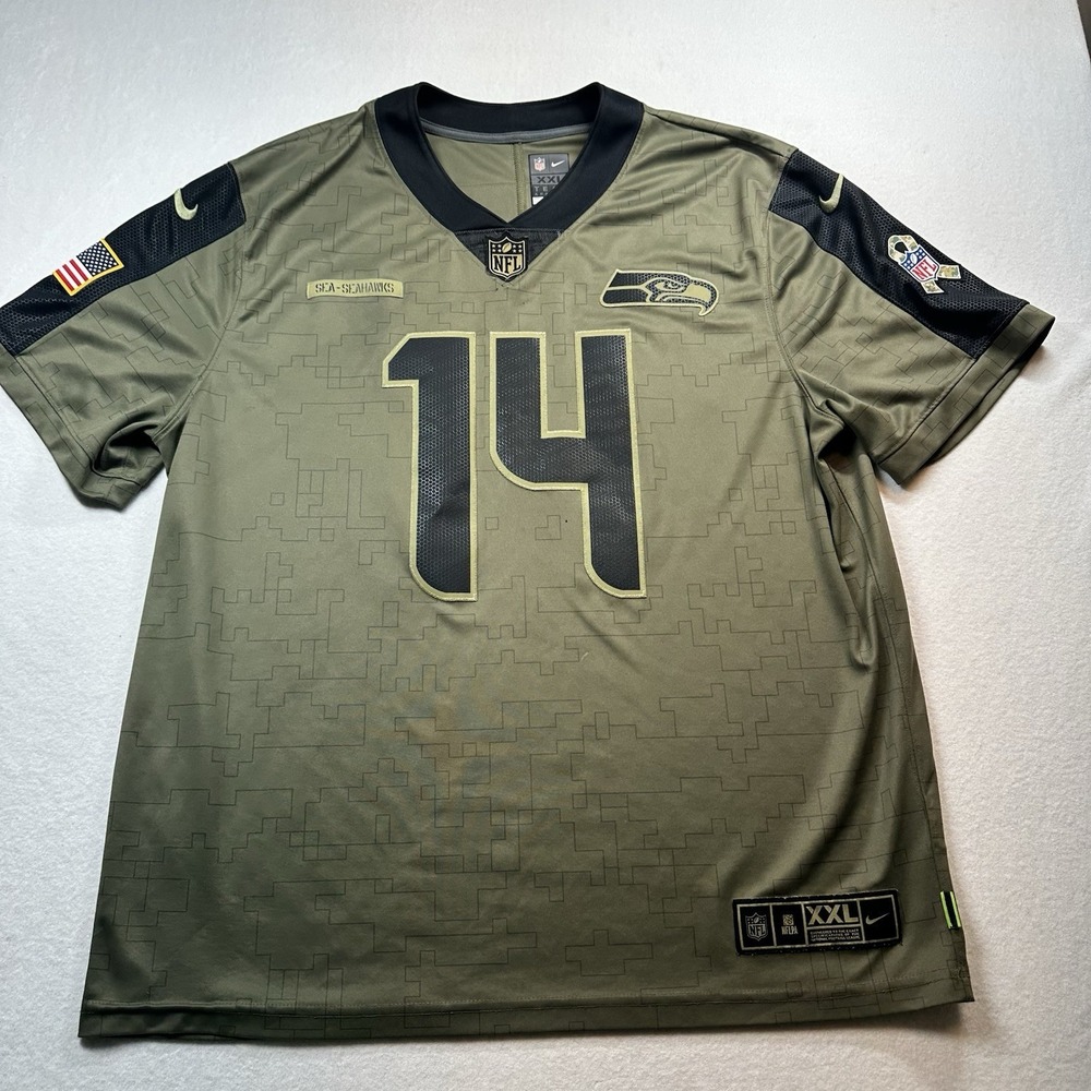 DK Metcalf Seahawks‎ Salute To Service Jersey Men XXL Nike NFL Olive Camo